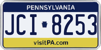 PA license plate JCI8253