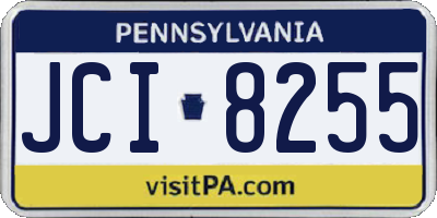 PA license plate JCI8255