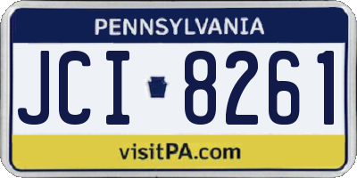 PA license plate JCI8261