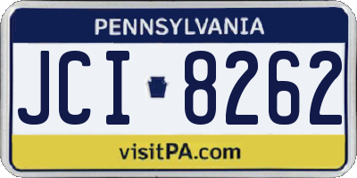 PA license plate JCI8262