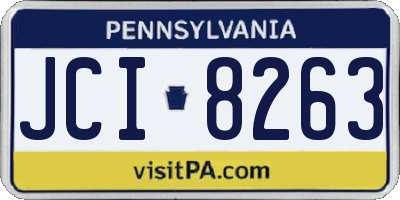 PA license plate JCI8263