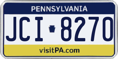 PA license plate JCI8270