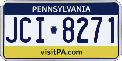PA license plate JCI8271