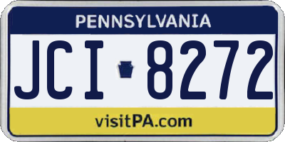 PA license plate JCI8272