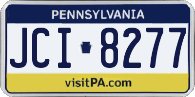PA license plate JCI8277