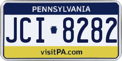 PA license plate JCI8282