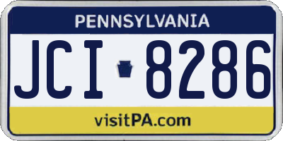 PA license plate JCI8286