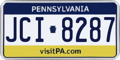 PA license plate JCI8287