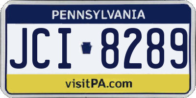 PA license plate JCI8289