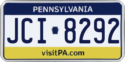 PA license plate JCI8292