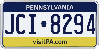 PA license plate JCI8294