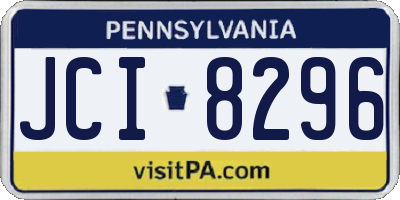 PA license plate JCI8296