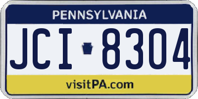 PA license plate JCI8304