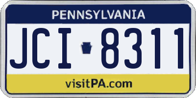 PA license plate JCI8311