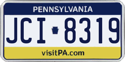PA license plate JCI8319