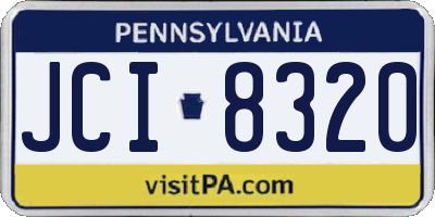 PA license plate JCI8320