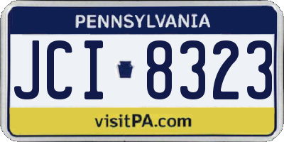 PA license plate JCI8323