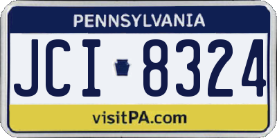 PA license plate JCI8324