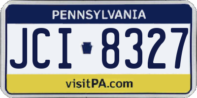 PA license plate JCI8327