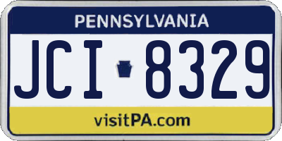 PA license plate JCI8329