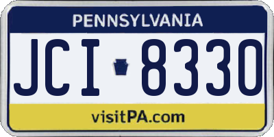 PA license plate JCI8330