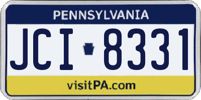 PA license plate JCI8331