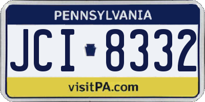 PA license plate JCI8332