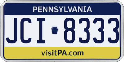 PA license plate JCI8333