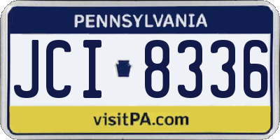 PA license plate JCI8336