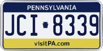 PA license plate JCI8339