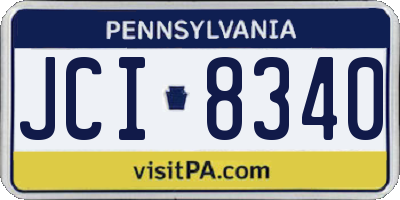 PA license plate JCI8340