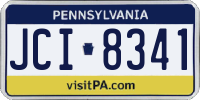 PA license plate JCI8341