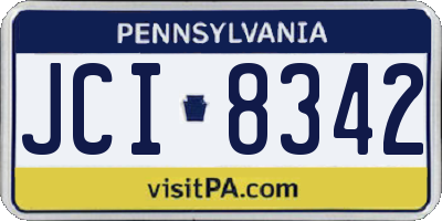 PA license plate JCI8342