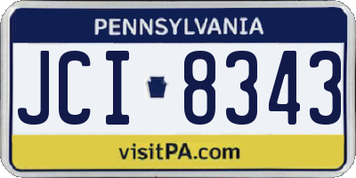 PA license plate JCI8343