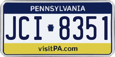 PA license plate JCI8351