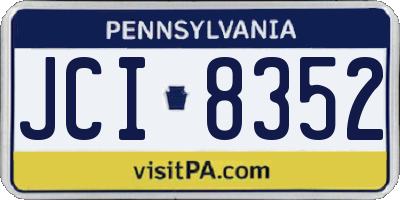 PA license plate JCI8352