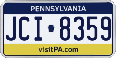 PA license plate JCI8359