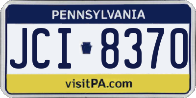 PA license plate JCI8370