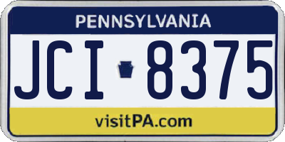 PA license plate JCI8375