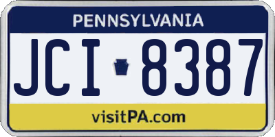 PA license plate JCI8387