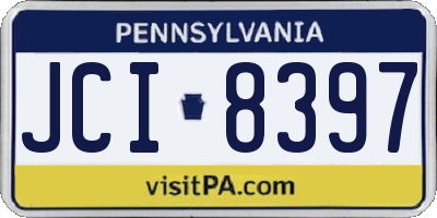 PA license plate JCI8397