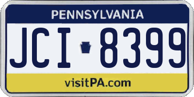 PA license plate JCI8399