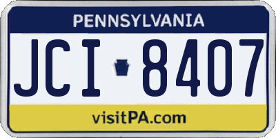 PA license plate JCI8407