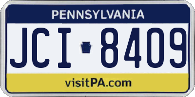 PA license plate JCI8409