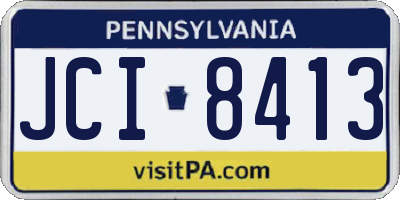 PA license plate JCI8413
