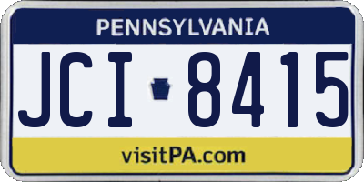 PA license plate JCI8415