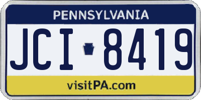 PA license plate JCI8419