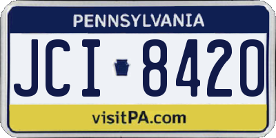 PA license plate JCI8420
