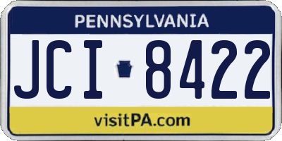 PA license plate JCI8422
