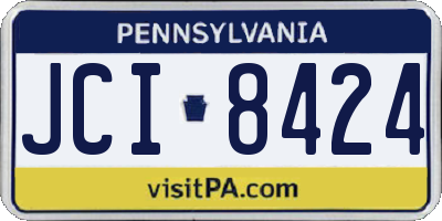 PA license plate JCI8424